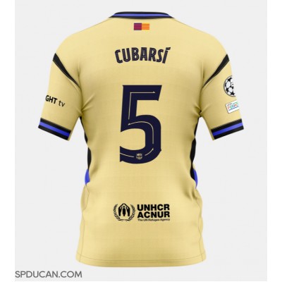 Muški Nogometni Dres Barcelona Pau Cubarsi #5 Gostujuci 2025-26 Kratak Rukav Muški Nogometni Dres Barcelona Pau Cubarsi #5 Gostujuci 2025-26 Kratak Rukav
